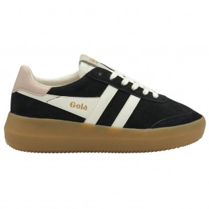 Gola Classics Athena Sneakers Negros Blancos Rosas Mexico | VIZ-062497