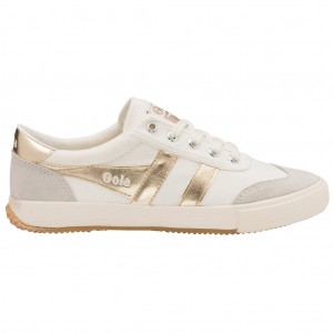 Gola Classics Badminton Sneakers Blancos Dorados Mexico | WEV-410928