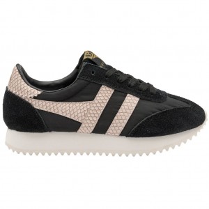 Gola Classics Boston '78 Snake Sneakers Negros Rosas Mexico | YRU-186793