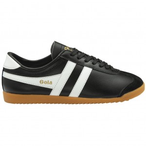 Gola Classics Bullet Leather Sneakers Negros Blancos Mexico | YBC-760915