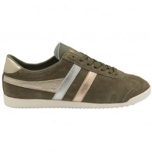 Gola Classics Bullet Mirror Trident Sneakers Kaki Plateados Dorados Mexico | ZWK-054317