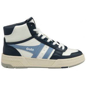 Gola Classics Challenge High Sneakers Blancos Azul Marino Azules Mexico | UOC-372965