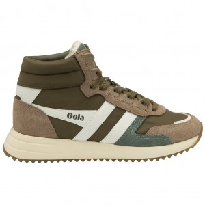 Gola Classics Chicago High Sneakers Kaki Blancos Mexico | CIR-659412