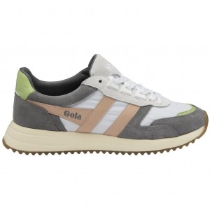 Gola Classics Chicago Sneakers Blancos Rosas Verdes Mexico | VEC-268105