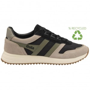 Gola Classics Chicago Sneakers Negros Grises Kaki Mexico | ZFW-861940