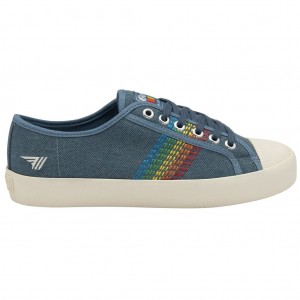 Gola Classics Coaster Rainbow Stitch Shoes Denim Multi Mexico | SEQ-324179