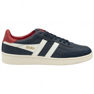 Gola Classics Contact Leather Sneakers Azul Marino Blancos Rojos Oscuro Mexico | NLM-324189