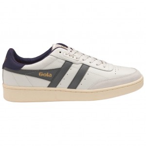 Gola Classics Contact Leather Sneakers Blancos Azul Marino Mexico | NBW-781436