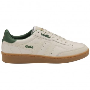 Gola Classics Contact Leather Sneakers Blancos Verdes Mexico | BLW-370691