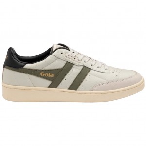 Gola Classics Contact Leather Sneakers Blancos Kaki Negros Mexico | RMF-029365