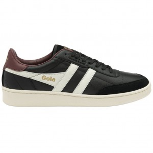 Gola Classics Contact Leather Sneakers Negros Blancos Vino Mexico | VXD-038571
