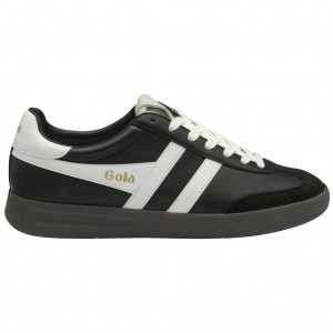 Gola Classics Cyclone Leather Sneakers Negros Blancos Azules Mexico | WDS-519863