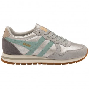 Gola Classics Daytona Blaze Sneakers Plateados Verdes Grises Mexico | DFE-197243