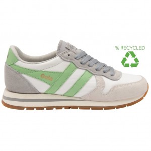 Gola Classics Daytona Chute Sneakers Blancos Grises Claro Verdes Mexico | HFZ-309621