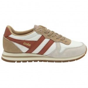 Gola Classics Daytona Chute Sneakers Blancos Naranjas Mexico | QKO-960458
