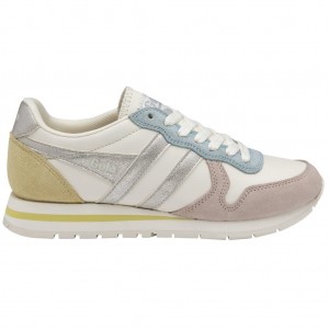 Gola Classics Daytona Quadrant Sneakers Blancos Plateados Azules Mexico | WNC-657430