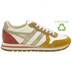 Gola Classics Daytona Quadrant Sneakers Blancos Dorados Mexico | PQZ-860451