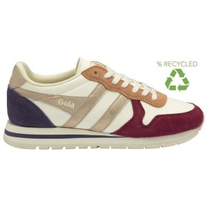 Gola Classics Daytona Quadrant Sneakers Blancos Rosas Dorados Mexico | XUJ-109852