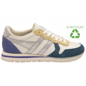 Gola Classics Daytona Quadrant Sneakers Blancos Plateados Lavanda Mexico | UEX-398647