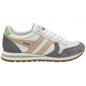 Gola Classics Daytona Sneakers Blancos Rosas Verdes Mexico | YAS-310852
