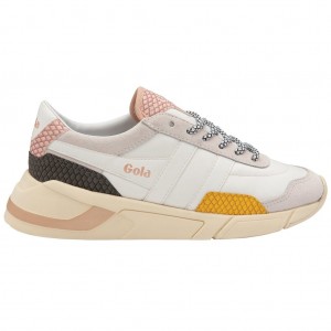 Gola Classics Eclipse Trident Snake Sneakers Blancos Rosas Mexico | HUT-031956