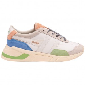 Gola Classics Eclipse Trident Sneakers Blancos Verdes Azules Mexico | CFB-138259