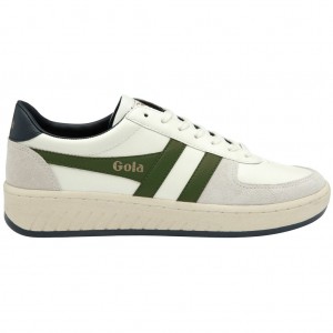 Gola Classics Grandslam Classic Sneakers Blancos Verdes Oscuro Azul Marino Mexico | HRT-851234