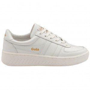 Gola Classics Grandslam Leather Sneakers Blancos Blancos Mexico | GQS-412573