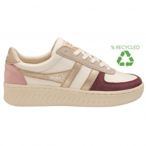 Gola Classics Grandslam Quadrant Sneakers Blancos Dorados Rosas Mexico | VSG-638057