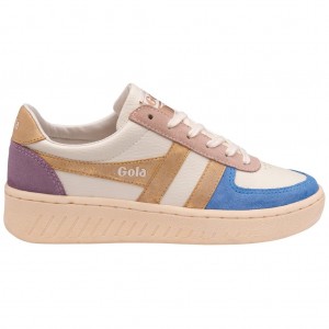 Gola Classics Grandslam Quadrant Sneakers Blancos Azules Dorados Mexico | UAT-021657