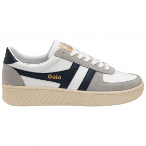 Gola Classics Grandslam Quadrant Sneakers Blancos Grises Claro Azul Marino Mexico | NXC-951320