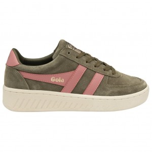 Gola Classics Grandslam Suede Sneakers Kaki Coral Rosas Mexico | OWA-167853