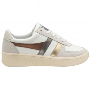 Gola Classics Grandslam Trident Metallic Sneakers Blancos Dorados Mexico | ZFO-502731