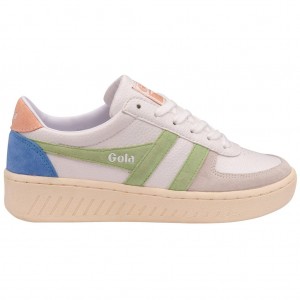 Gola Classics Grandslam Trident Sneakers Blancos Verdes Rosas Mexico | MDR-450398