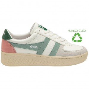 Gola Classics Grandslam Trident Sneakers Blancos Verdes Mexico | DPX-650491