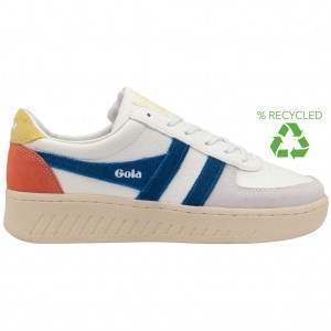 Gola Classics Grandslam Trident Sneakers Blancos Azules Mexico | KBO-612584