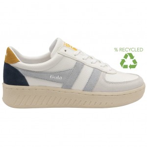 Gola Classics Grandslam Trident Sneakers Blancos Azules Mexico | OKV-456291