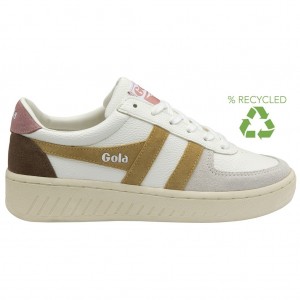 Gola Classics Grandslam Trident Sneakers Blancos Marrom Rosas Mexico | ZAI-250841
