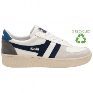 Gola Classics Grandslam Trident Sneakers Blancos Azul Marino Azules Mexico | NBX-082791