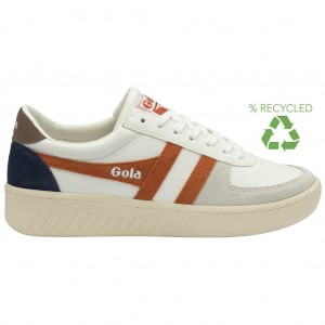 Gola Classics Grandslam Trident Sneakers Blancos Naranjas Mexico | VDG-358729