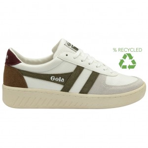 Gola Classics Grandslam Trident Sneakers Blancos Kaki Vino Mexico | QWY-281906