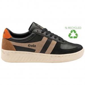 Gola Classics Grandslam Trident Sneakers Negros Naranjas Mexico | JZT-306987
