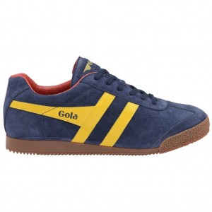 Gola Classics Harrier Suede Sneakers Azul Marino Rojos Mexico | QKC-398457