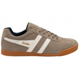 Gola Classics Harrier Suede Sneakers Blancos Azul Marino Mexico | EUV-613297