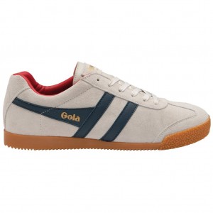 Gola Classics Harrier Suede Sneakers Blancos Azules Rojos Oscuro Mexico | JVT-915472