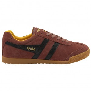 Gola Classics Harrier Suede Sneakers Rojos Negros Mexico | KNX-968735