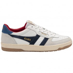 Gola Classics Hawk Sneakers Blancos Azul Marino Azules Mexico | WCK-634890