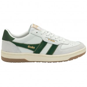 Gola Classics Hawk Sneakers Blancos Verdes Oscuro Mexico | MAD-806342