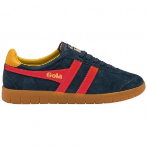 Gola Classics Hurricane Suede Sneakers Azul Marino Rojos Mexico | UEW-461350