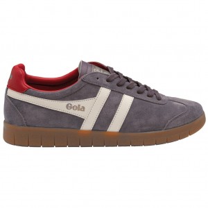Gola Classics Hurricane Suede Sneakers Blancos Rojos Oscuro Mexico | LON-938640
